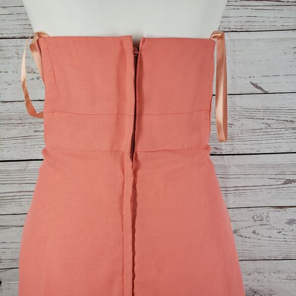Mori Lee By Madeline Gardner New Peach Bridesmaid Dress Size 17/18 - Picture 15 of 16